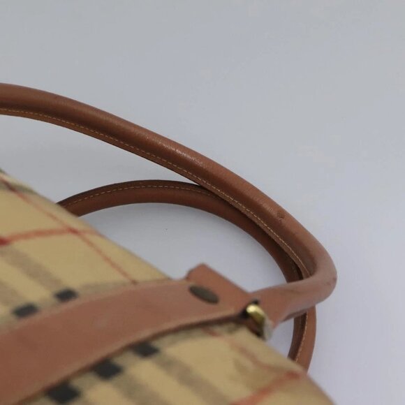 Burberrys Nova Check Boston Bag PVC Beige Auth hk2346 - Picture 9 of 16